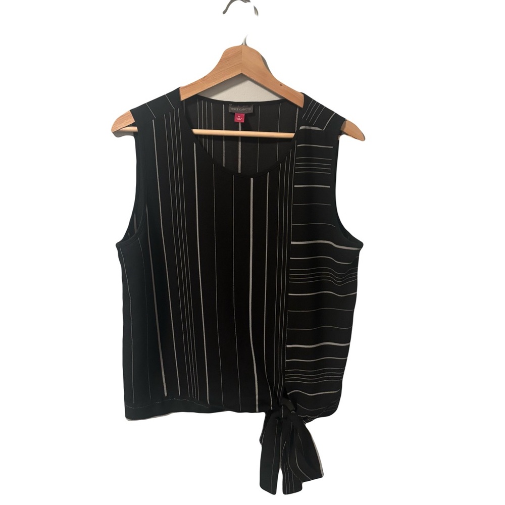 Vince Camuto Black and White Striped Blouse